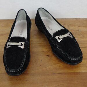 Sioux Bit Front Black Suede Walking Loafer Size UK 3.5